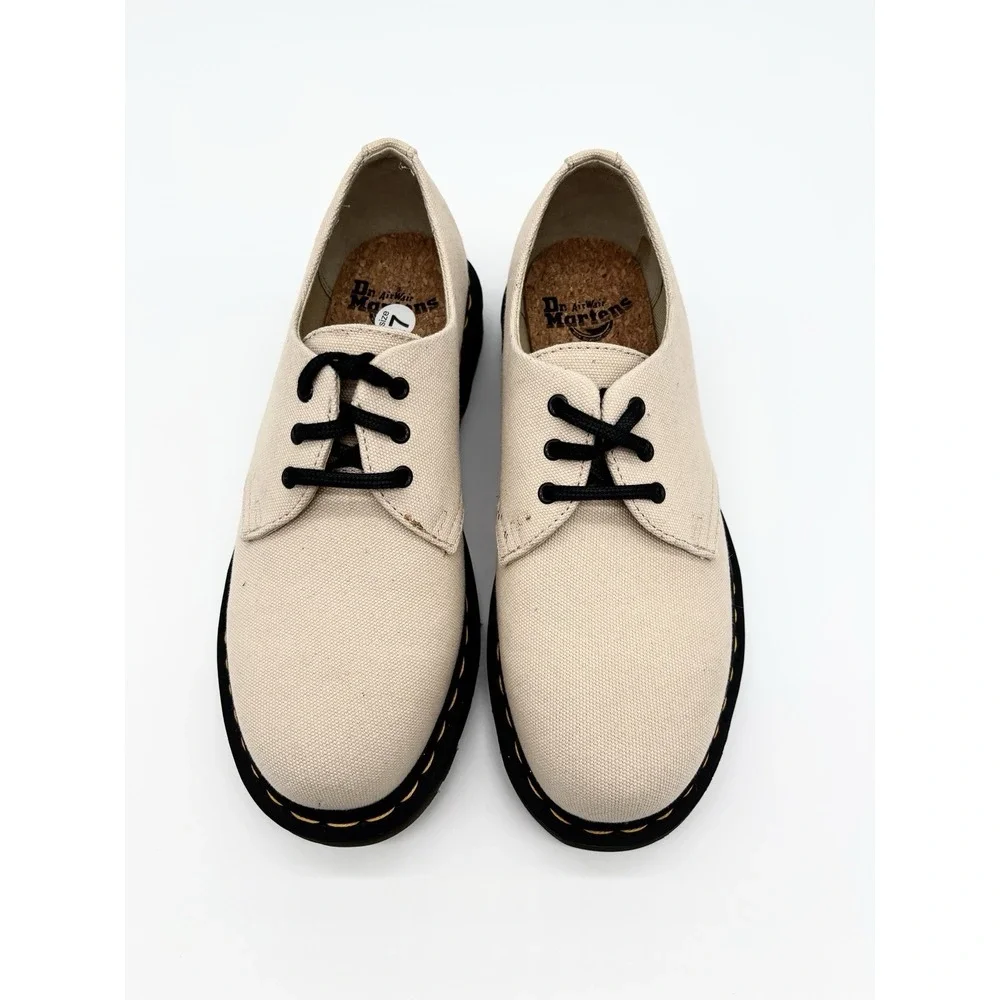 DR MARTENS 1461 Natural Canvas Casual Oxford Shoes Warm Sand Men's 7 Women's 8